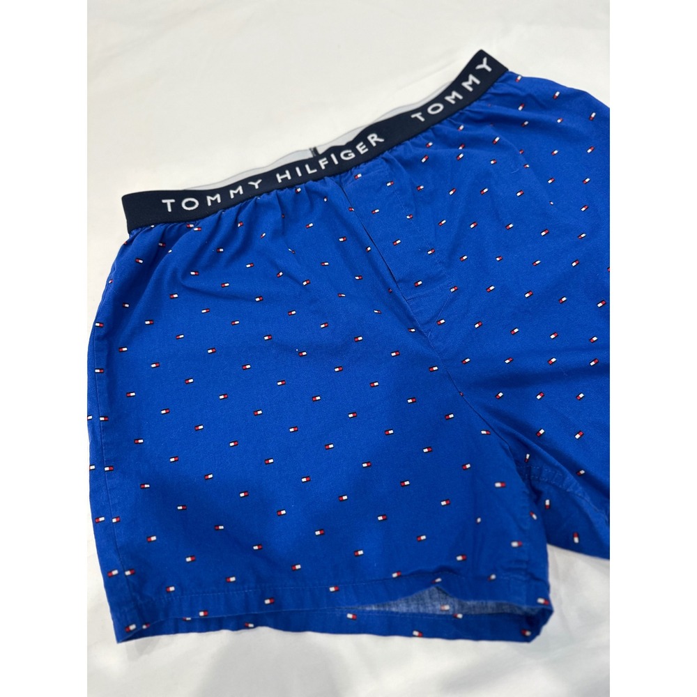 Tommy Hilfiger Mens Blue 100% Cotton Micro Flag Logo Boxer Shorts Size M